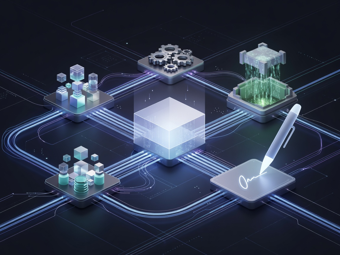 Electronic batch record linked to material identifiers, equipment events, an audit trail and a review signature